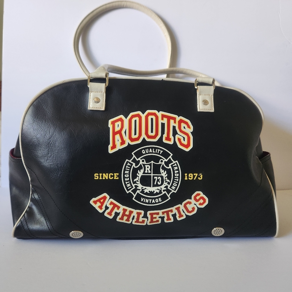 Roots Vintage Large Vintage Black Bowler Duffle  Bag in Deep Blue